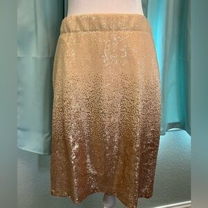 Daniel Cremieux skirt gold ombré sequin elastic waist